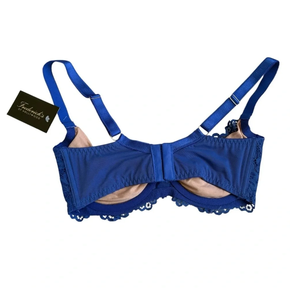 Frederick's of Hollywood Sandie BrasOpen Cup Blue Lace 36F - Picture 3 of 7